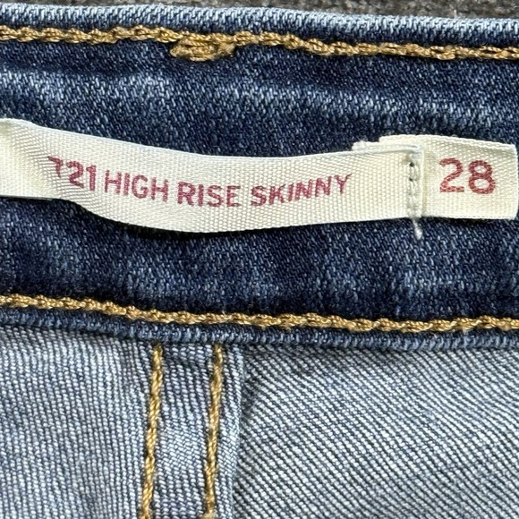 Levi's 721 Jeans Women's Size 28 High Rise Skinny Dark Wash Stretch Denim - Picture 4 of 15